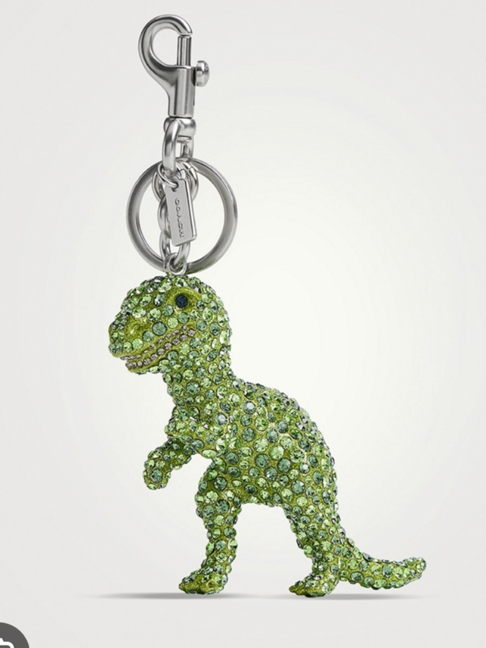 Coach Large Crystal Rexy Bag Charm Green New